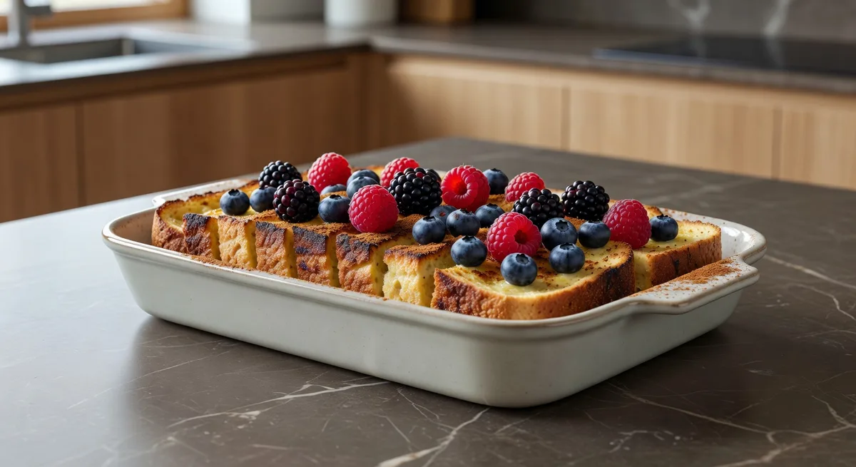 Ugnsbakad French Toast med Kanel och Bär