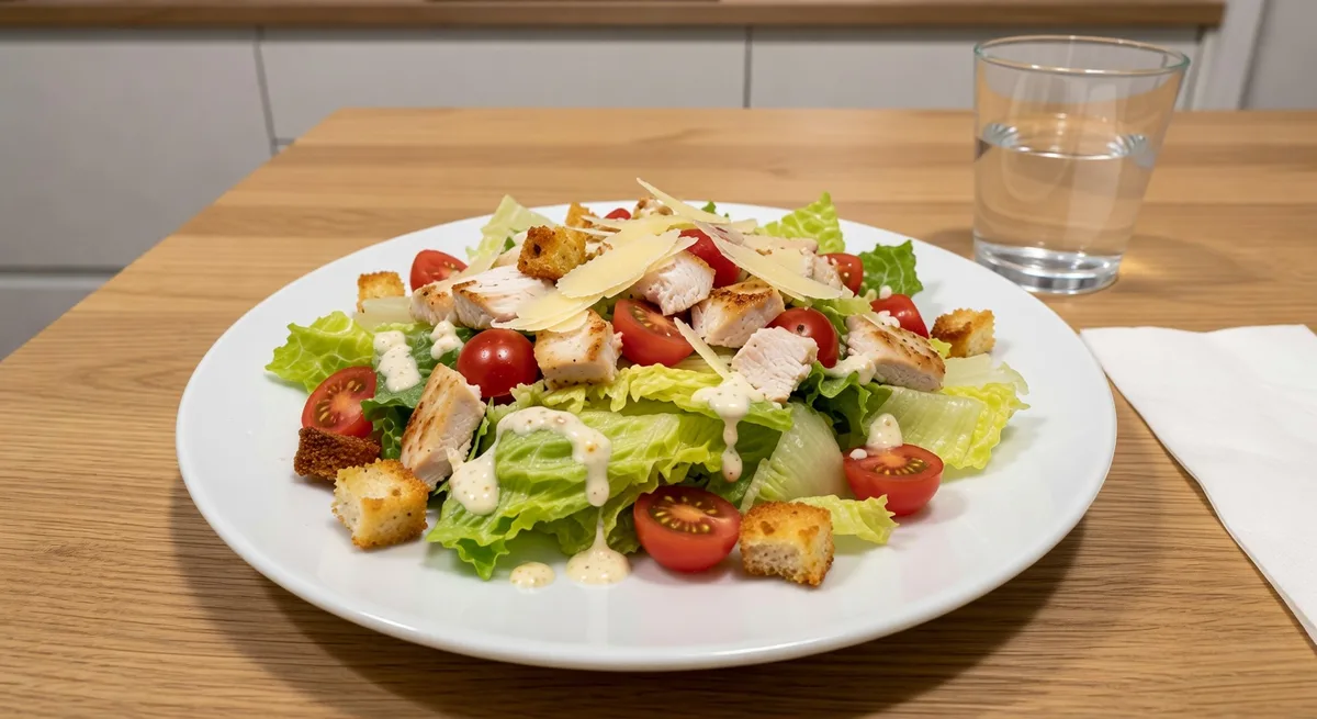 Fräsch Caesarsallad med grillad kyckling och krämig dressing